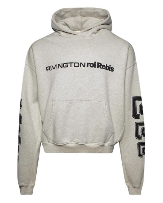 RRR123 Gray Metanoia Uso Cva Logo-Print Hoodie for men