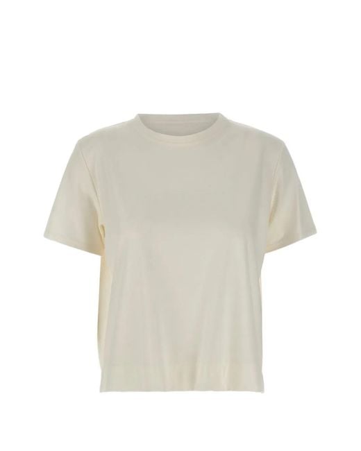 T-Shirt À Fentes Latérales Et Col Rond Kaos en coloris White