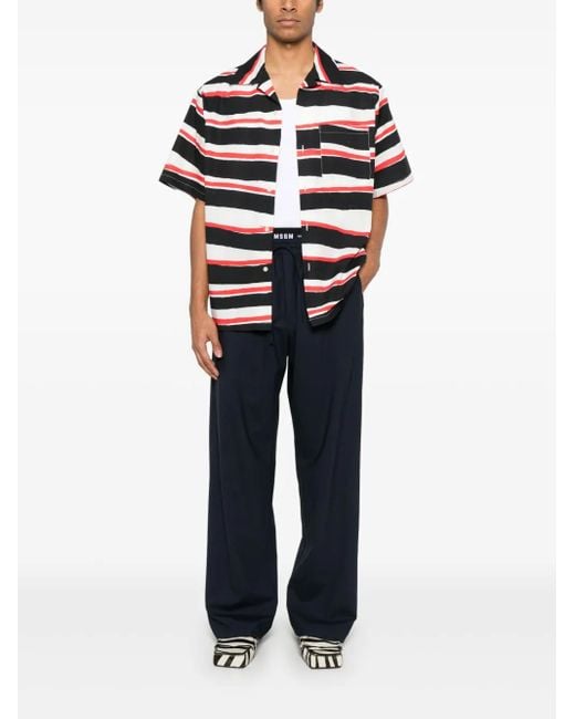 MSGM Blue Striped Shirt for men