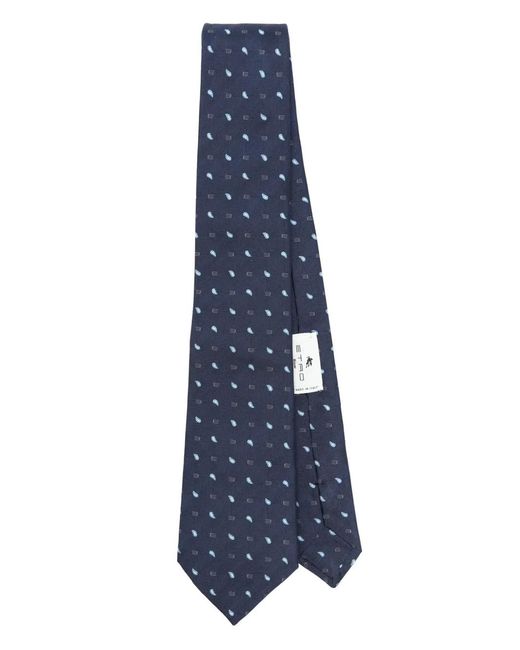 Etro Blue Paisley Silk Tie for men