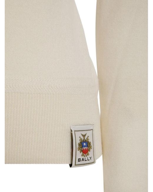 Bally White Knitted Polo Shirt
