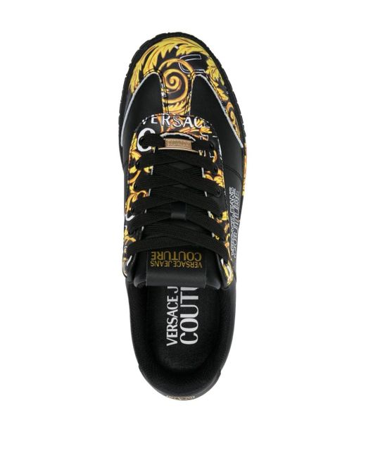 Sneakers con stampa Court Baroccoflage di Versace in Black da Uomo