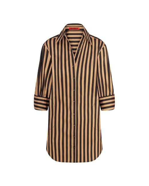 Simon Miller Black Kena Striped Mini Shirt Dress