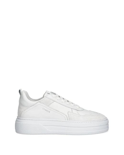 COPENHAGEN White Panelled Leather Sneakers