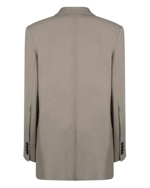 AMI Gray Double-Breasted Blazer