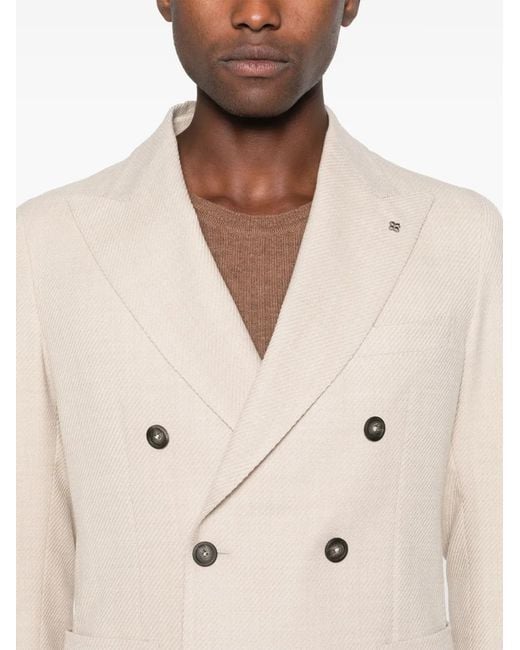 Tagliatore Natural Brooch-Detail Blazer for men