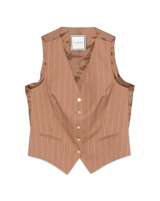 Tagliatore Brown Veston À Rayures