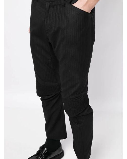 Junya Watanabe Black Wool Cropped Trousers for men