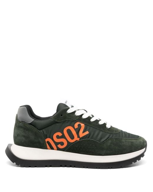 DSquared² Black Running Logo-print Panelled Sneakers for men