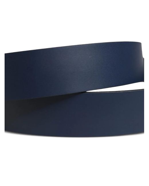 Dolce & Gabbana Blue Logo-Plaque Leather Belt for men