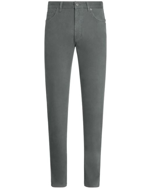 Zegna Gray Straight-leg Five-pocket Jeans for men