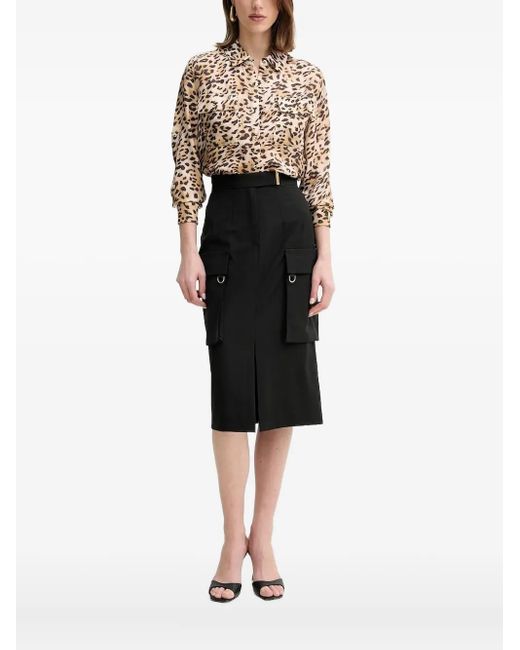 Guess Black Hemd mit Leoparden-Print
