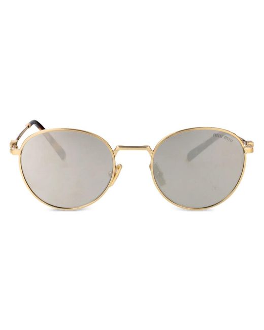 Miu Miu Metallic Round-Frame Sunglasses