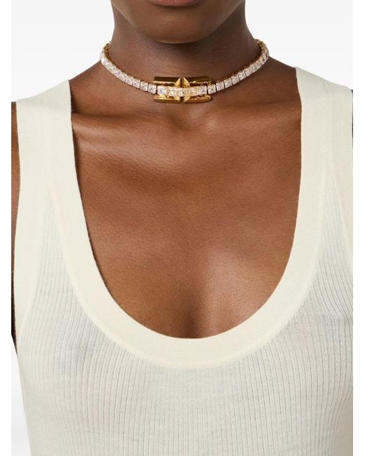 Elisabetta Franchi Brown Polish-Finish Necklace