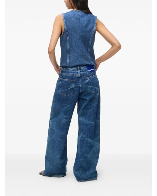 Karl Lagerfeld Blue Wrinkle-Effect Jeans