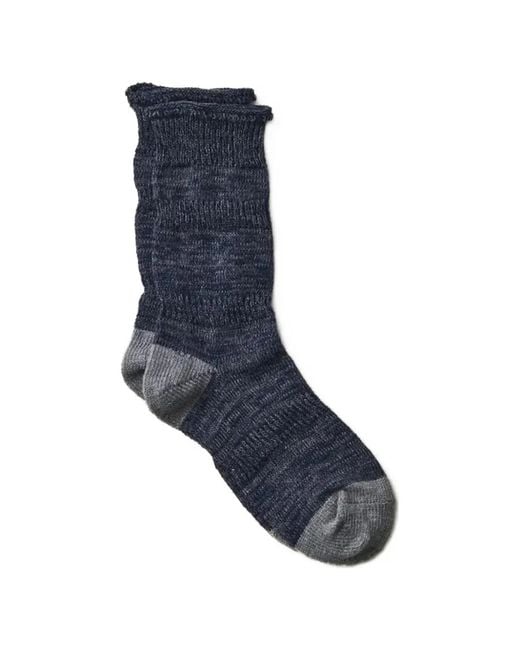 yahae Blue Ploot Chunky-Knit Socks