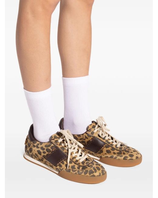 Etro Green Leopard-Print Sneakers