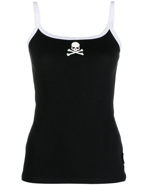 Philipp Plein Black Skull-Print Tank Top