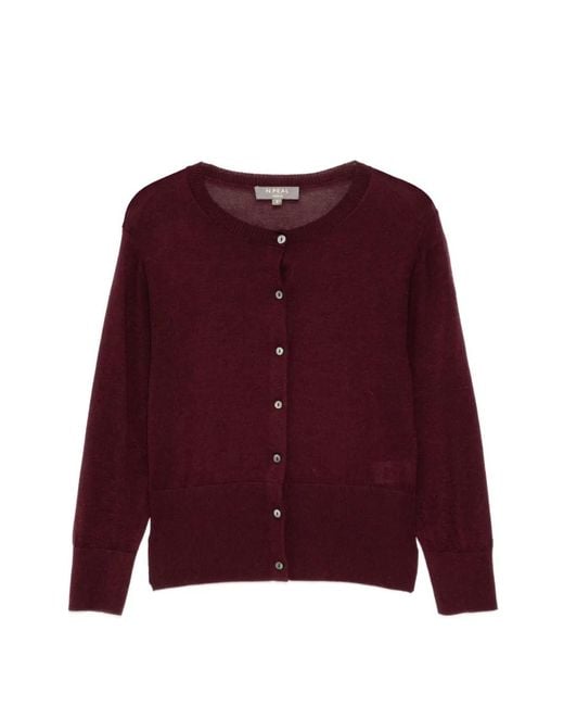 N.Peal Cashmere Purple Darcie Cardigan