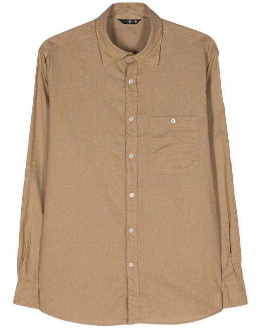 7 For All Mankind Natural Classic-collar Long-sleeve Shirt for men