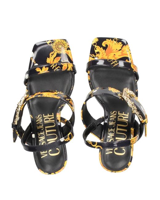 Versace Jeans Couture Metallic Buckle-Strap Sandals