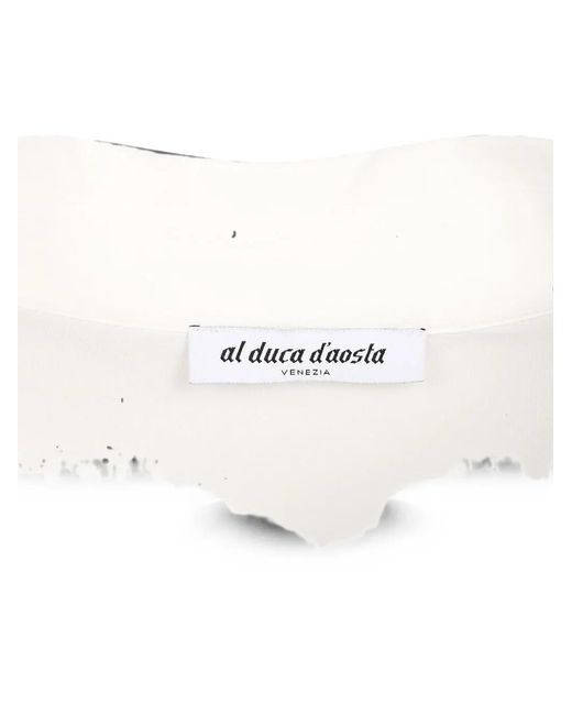 Al Duca D'aosta White Silk V-Neck Blouse