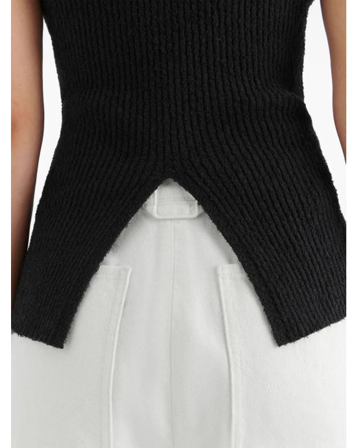 Axel Arigato Black Dime Strapless Rib-Knit Top