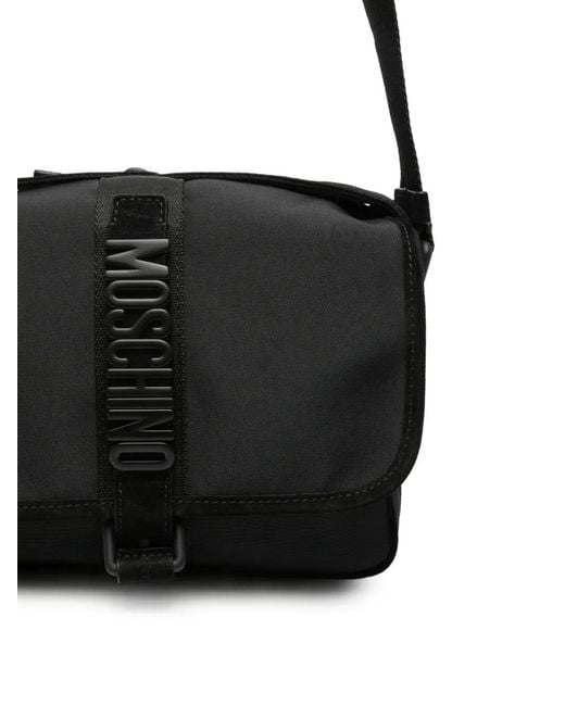 Moschino Black Sacoche À Bande Logo for men