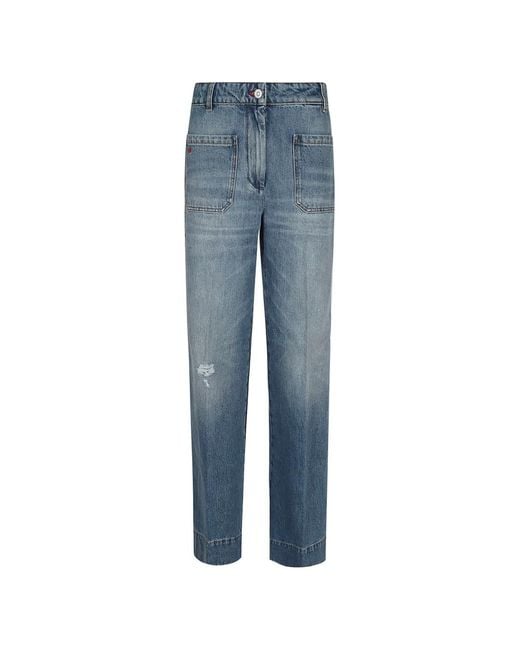 Victoria Beckham Blue Ripped Jeans