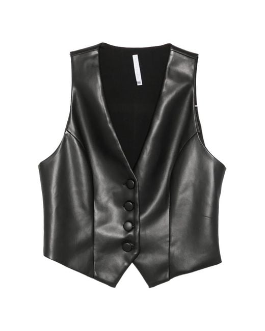 Imperial Black Button-Fastening V-Neck Gilet
