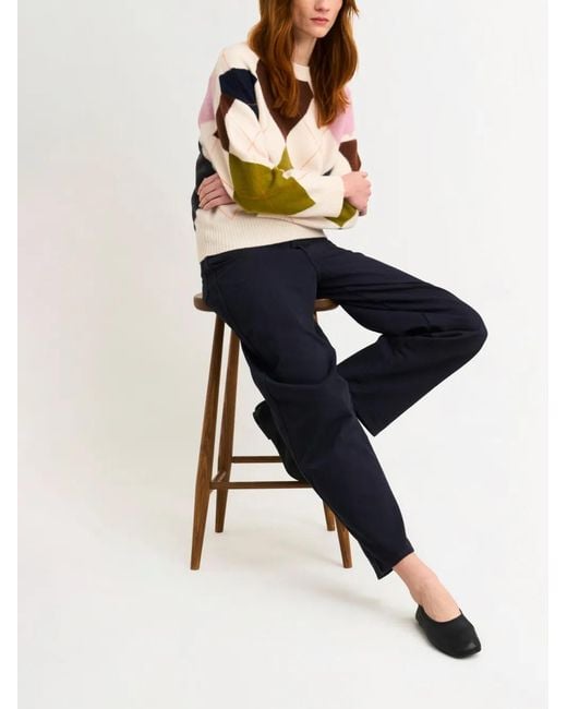 Pringle of Scotland Natural Crew-Neck Argyle Sweater