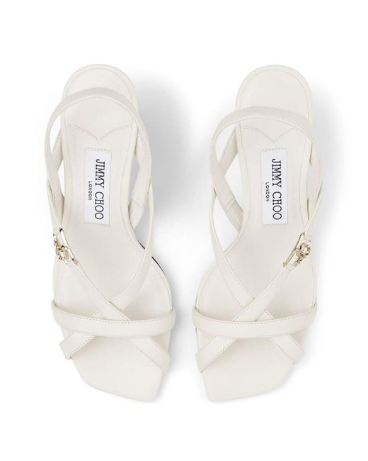 Sandales en cuir 65 mm Jimmy Choo en coloris White
