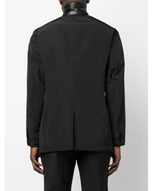 Tom Ford Black Leather-Trim Single-Breasted Blazer for men