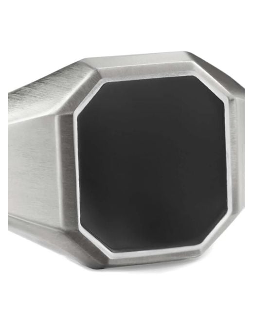 David Yurman Black Sterling Streamline Onyx Signet Ring (14Mm) for men