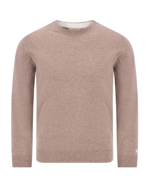 Woolrich Pink Crew-Neck Wool Sweater for men