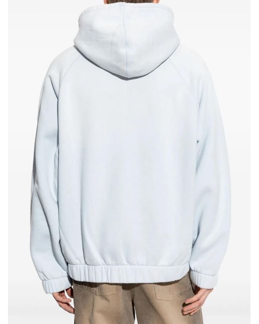 M I S B H V White Zip-Up Hoodie for men