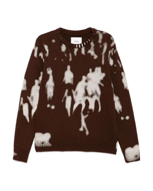 Arte' Brown People Jumper for men