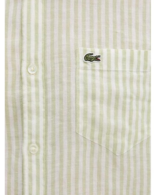 Lacoste Gestreepte Overhemd in het White voor heren