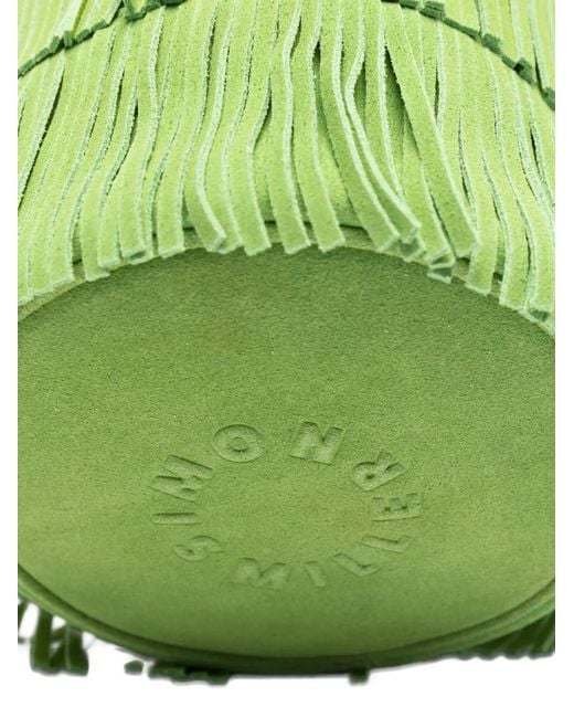 Simon Miller Green Tiki Fringe Top-Handle Tote Bag