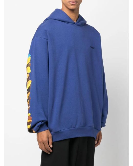 Marni Blue Logo-Print Hoodie for men