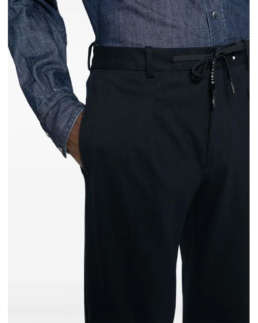 Circolo 1901 Blue Pressed-Crease Drawstring Trousers for men