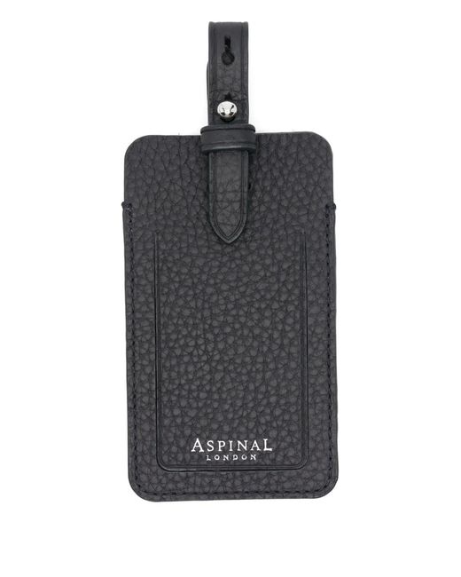 Aspinal Black Leather Tag for men