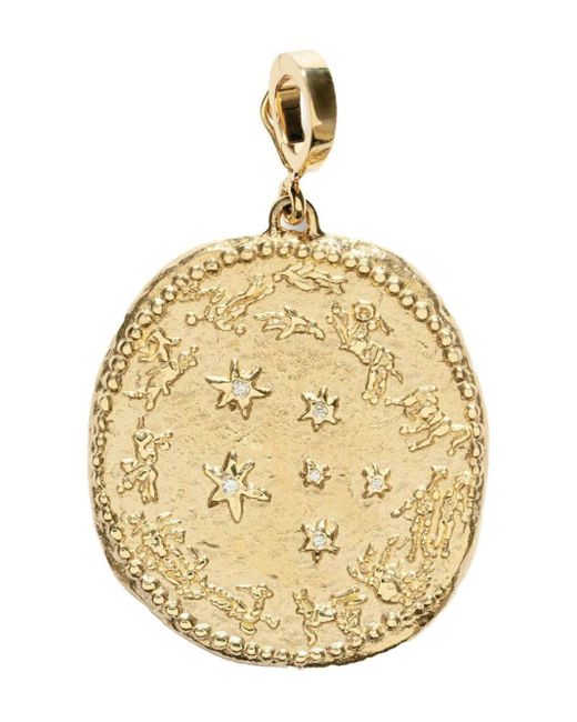 Azlee Metallic 18kt Yellow Gold Large Zodiac Diamond Charm