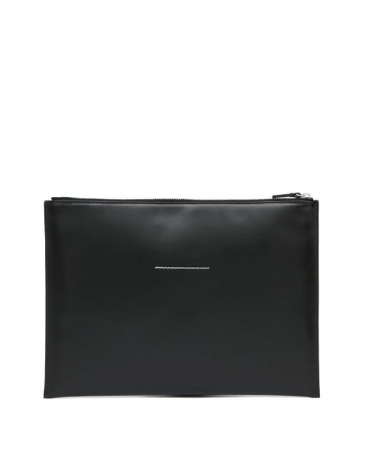 MM6 by Maison Martin Margiela Black Logo-Patch Cutch Bag