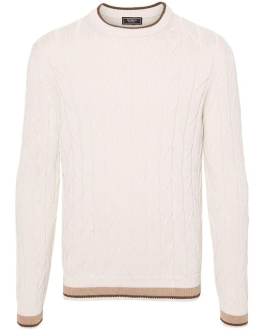 Peserico White Cable-knit Detail Jumper for men