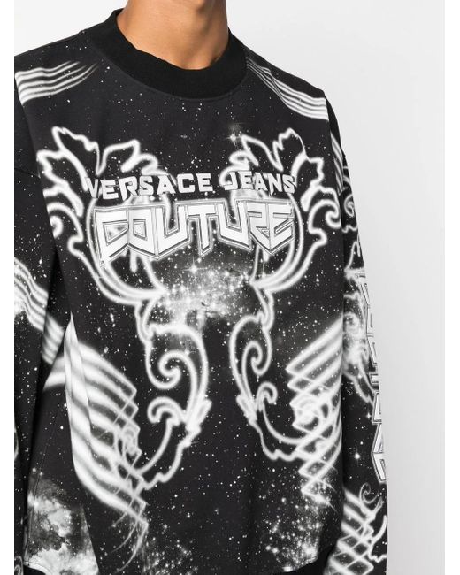 Versace Jeans Couture Black Space Couture Long-Sleeve Sweatshirt for men