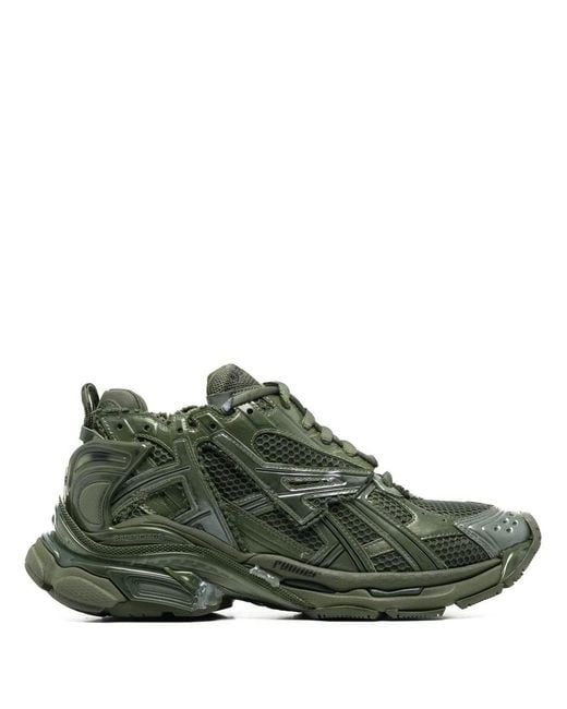 Balenciaga Green Runner Panelled Low-Top Sneakers for men