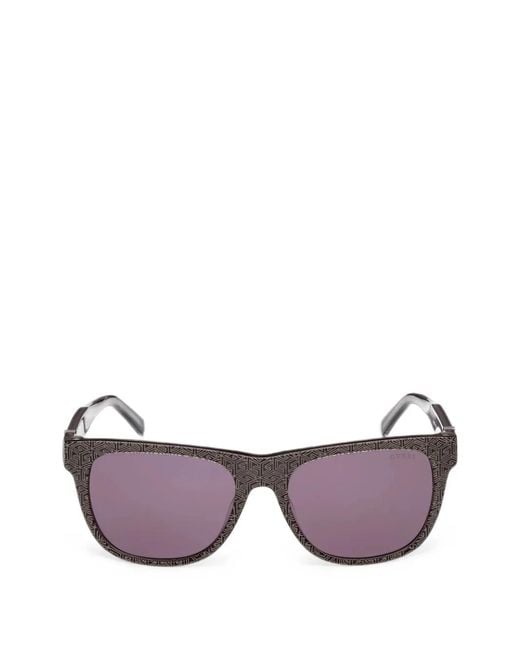 GUESS EYEWEAR Purple Square-Frame Logo-Print Sunglasses