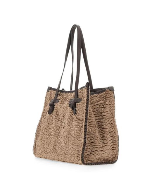 MARCELLA CLUB Natural Marcella Animalier-Pattern Shoulder Bag