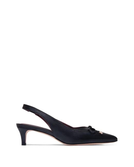 Bernardo Blue Misha Pointed-Toe Bow Pumps